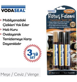 Resim Vodaseal Suya Dayanıklı Mobilya Ahşap Rötuş Kalemi Meşe Ceviz Venge 3'lü Set 