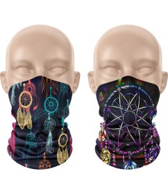 Resim Dair Aksesuar Düş Kapanı Desenli 2'li Set Boyunluk Bandana Outdoor Balaklava Yüz Maskesi Kafa Bandı 
