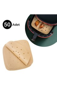 Resim Go İthalat 50 Adet Air Fryer Pişirme Kağıdı Tek Kullanımlık Hava Fritöz Yapışmaz Yağlı Kağıt Delikli Model 