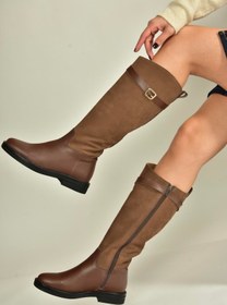 Resim Fox Shoes V654002803 Kahverengi Hakiki Deri Düz Tabanlı Binici Çizmesi 