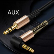 Resim 3.5 Mm L Tipi Uyumlu Spralli Audio Aux Kablo Samsung / Iphone / Redmi / Huawei Uyumlu Ata Elektronik