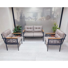 Resim adımshops İnci Balkon-bahçe-kafe Çay Seti Koltuk Oturma Takımı-oturma Grubu 