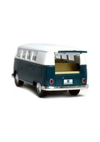 Resim 1:32 Ölçek Metal Çek Bırak Nostaljik Volkswagen T1 Minibüs Vosvos Oyuncak Araba - Yeşil 13 Cm 