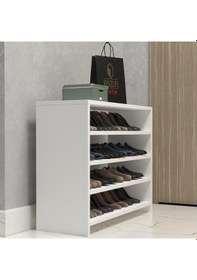 Resim Kenzlife Ayakkabılık Konevi Mat Beyaz Suntalam 065 080 30 Onaltı Çift Ayakkabı Kapasitesi Arkalıksız Beyaz 