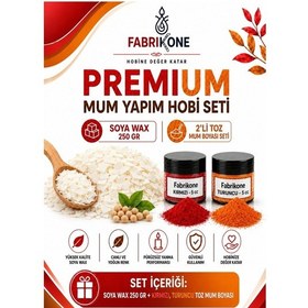 Resim Premium Mum Yapım Hobi Seti - Soya Wax 250 Gr - 2'li Toz Mum Boyası Seti - Kırmızı, Turuncu Bkfabsw2502kt Karışık 