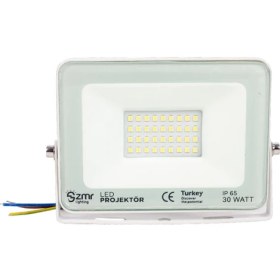 Resim Zmr 30 Watt - 220 Volt 6500K IP65 150* Işık Açısı Beyaz Slim Kasa LED Projektör 