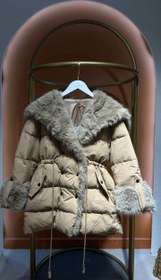 Resim İthal Kapitone Kürklü Mont - Camel 