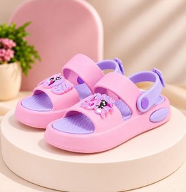 Resim Papucumun Dünyası Çocuk Eva Hafif Günlük Havuz Kumsal Kreş Terlik Sandalet Pembe-li La 
