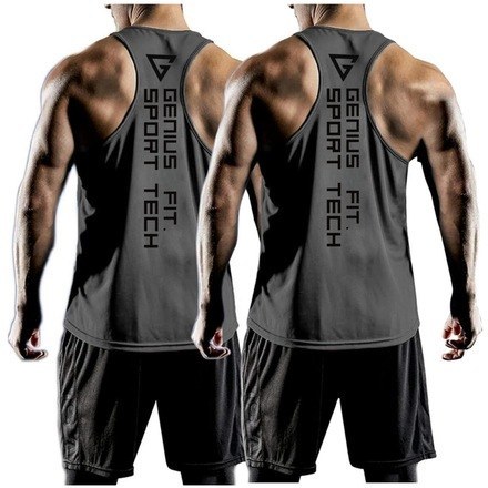 Genius Store 2'li Paket Erkek Dry Fit Y-back Gym Fitness Sporcu