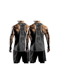 Resim Genius Store 2'li Paket Erkek Dry Fit Y-back Gym Fitness Sporcu Atleti Füme 