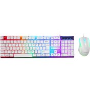 Resim Everest Klavye Mouse Set Oyuncu Gökkuşağı Aydınlatmalı KM-198 Luminax Beyaz 