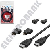 Resim HDMI KABLO MİNİ MICRO SET 3 IN 1 1.4V 1.5MT HADRON HD-4576 