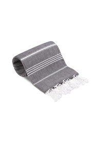 Resim Sultan Peştemal Havlu 100 Pamuklu Deniz Plaj Banyo Peştemali 100x180 Cm Siyah 