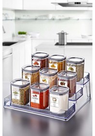 Resim 9 Adet Contalı Baharatlık Etiket Hediyeli Ve Stand Organizeri 