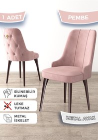 Resim Canisa Newa Serisi, 1.sınıf Babyface Kumaş Kahve Metal Gold Halkalı, 1 Adet Pembe Sandalye 