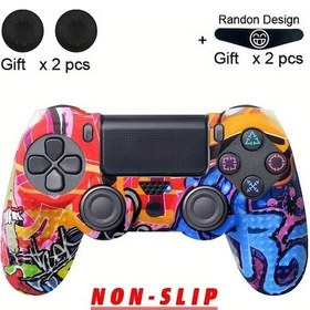 Resim Gaojunshop01 Artistik Desen E Ps4 Kumanda Kılıfı Kaymaz Çizilmeye Dayanıklı Çok Renk Seçeneği 