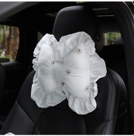 Resim Sones Yay Araba Baş Yastığı Araba Koltuğu Boyun Yastığı Rahat Pamuklu Araba Malzemeleri, Renk: Ayçiçeği Kafalık 