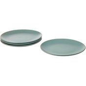 Resim Tabak Seti, Mat Açık Turkuaz, 26 Cm, 4 Adet Açık Gri 