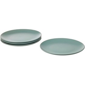 Resim Tabak Seti, Mat Açık Turkuaz, 26 Cm, 4 Adet Açık Gri 