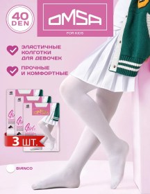 Resim Omsa Okul Taytıları Naylon 3'lü Set 26138338 Beyaz 