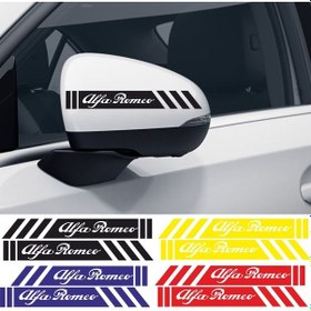 Resim Alfa Romeo 164 Yan Dikiz Aynası Şerit Sticker Araca Özel 