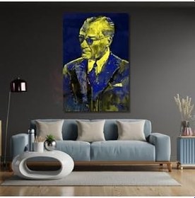 Resim Yağlı Boya Görünümlü Atatürk Portresi Kanvas Dijital Baskı Tablo 