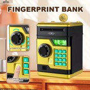 Resim Bir Şifre ve Parmak İzi Açma Özelliğine Sahip Elektronik Madeni Para Bankası, Para Madeni Para Saklama İçin Güvenli Bir Tasarım, Şükran Günü, Noel veya Doğum Günleri İçin Mükemmel Bir Hediye Olarak Tasarlanmıştır. 