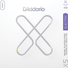 Resim D'Addario XSE1149-3P XS Coated Nikel Wound Medium 3'lü Paket Elektro Gitar Teli (11-49) 