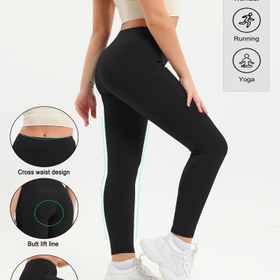 Resim Kadın Yüksek Belli Yoga Pantolonu - Karın Kontrollü Popo Kaldırıcı Tayt, Kaymaz Tutuşlu Egzersiz Pantolonu, Spor Salonu, Koşu, Pilates, Yoga için - Tüm Sezon Fitness Giyim (Makinede Yıkanabilir) - Düz Renk Atletik Tayt, Yoga Pantolonu, Spor Giyim, Makinede Yıkanabilir 