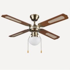 Resim Genel Markalar Ahşap Tavan Vantilatörü Tavan Pervanesi 4 Kanat 107cm - Renk Kahve 