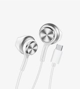 Resim Linktech Ekstra Bass Kablolu Kulaklık , Linktech H75 Beyaz Type-c Mikrofonlu Metal Kablolu Kulaklık Universal 