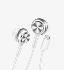 Resim Linktech Ekstra Bass Kablolu Kulaklık , Linktech H75 Beyaz Type-c Mikrofonlu Metal Kablolu Kulaklık Universal 