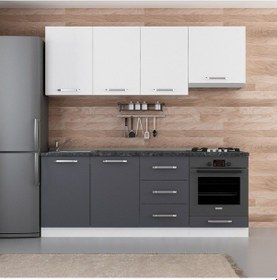 Resim Minar 210 Cm Mutfak Dolabı Beyaz Antrasit 210-a8 