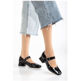 Resim Aska Shoes St-006 Rugan/cild/süet Günlük 4 Cm Topuklu Bayan Ayakkabı Siyah Rugan 