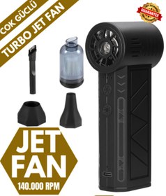 Resim Maybax Mini Turbo Jet Fan Vakumlama & Üfleme 2 In 1 Araç Temizleme Kurutma Mangal Hava Körükleyici 