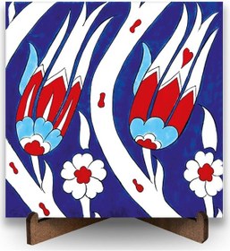 Resim Çini Serisi Lale Ve Haseki Küpesi Seramik Pano 