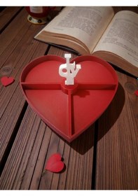 Resim Dekoratif Çerezlik Love Aşk Yazılı Kırmızı - Beyaz 