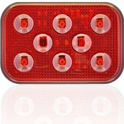 Resim Sanel 24V Kare 6 LED Dış Makan Uyumlu Kırımızı SBD24R6 