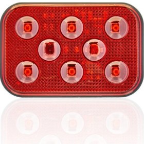 Resim Sanel 24V Kare 6 LED Dış Makan Uyumlu Kırımızı SBD24R6 