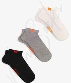 Resim Mono Socks 3'lü Basic Patik Spor Lastik Bantlı Çorap 