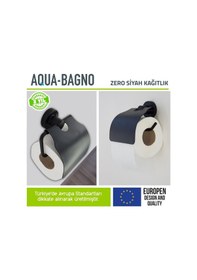 Resim Aqua Bagno Zero Tuvalet Kağıtlığı - Mat Siyah 