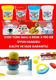 Resim %100 Türk Malı 4 Renk X 150 Gr Oyun Hamuru Kalite Ve İade Garantili 600 Gram Oyun Hamuru 