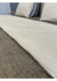 Resim Nevresim Takımı Çift Kişilik & %100 Pamuk Poplin Kumaş Açk Gri Açık Gri 