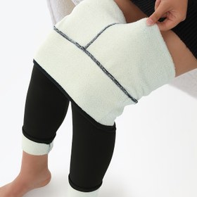 Resim 1 Adet Kadın Polar Astarlı Yoga Pantolonu, Yüksek Bel 7/8 Boy Kışlık Sıcak Tutan, Orta Esneklikte Görünmez Kumaş Spor, Antrenman ve Günlük Kullanım İçin - Düz Renk, Makinede Yıkanabilir, Fitness Giyim, Çok Amaçlı Yumuşak Polar Astar 