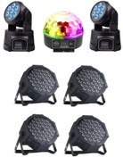 Resim Free Paket-3 Sahne Işık Sistemi Seti ( Top Küre Led Par Moving Head Robot) Quenlite