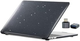Resim McStorey MacBook Air 13.6 İnç Simli Kristal Parlak Kılıf A2681 A3113 A3240 A3449 M2 M3 M4 M5 Uyumlu Sert Kapak Hard Case Siyah 