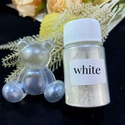 Resim Süper Parlak Kristal Elmas Beyaz Mercan Tozu Reçine Boya ile Iridiscent Mika Mercan Pigmenti ile Çeşitli DIY Sabun, Reçine ve Takı Yapımı Renkleri. 