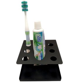 Resim Ardini Kendinden Yapışkanlı Ve Vidalı Diş Fırçalık 6'lı Macunluklu Mat Siyah Mat Siyah 