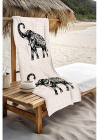 Resim Dijital Baskı Plaj Deniz Havlusu Fil Desenli Peştamal Hvl0132 Renkli 