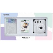 Resim Fujifilm Instax mini 12 Beyaz Fotoğraf Makinesi 10'lu Film ve Mandal Bundle Box 